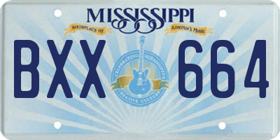 MS license plate BXX664