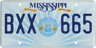 MS license plate BXX665