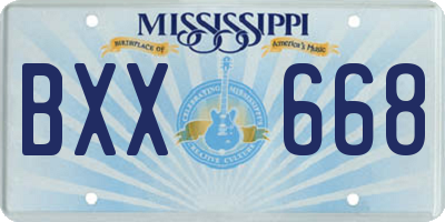 MS license plate BXX668