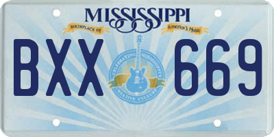 MS license plate BXX669
