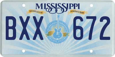 MS license plate BXX672