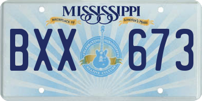 MS license plate BXX673