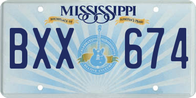 MS license plate BXX674