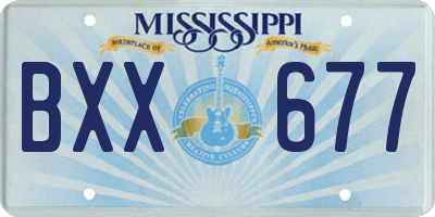 MS license plate BXX677