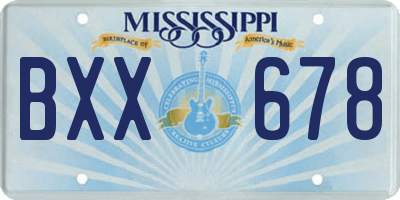 MS license plate BXX678