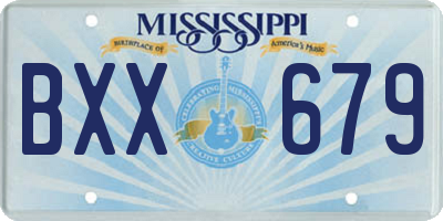 MS license plate BXX679