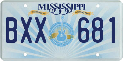MS license plate BXX681