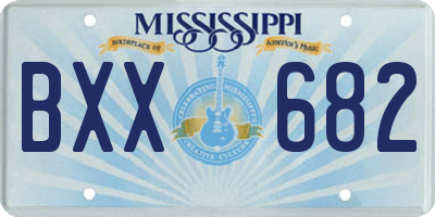MS license plate BXX682