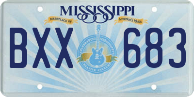 MS license plate BXX683