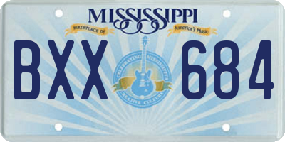 MS license plate BXX684
