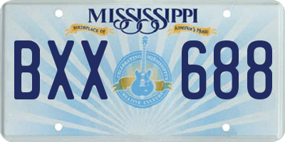 MS license plate BXX688