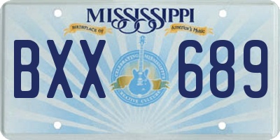 MS license plate BXX689