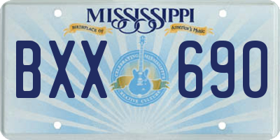 MS license plate BXX690