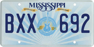 MS license plate BXX692