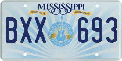 MS license plate BXX693