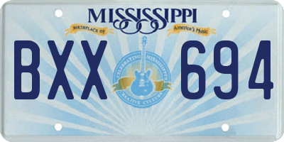 MS license plate BXX694