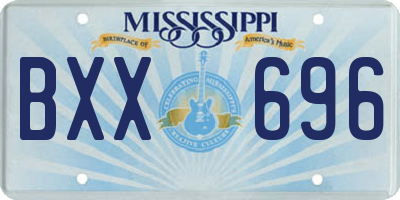 MS license plate BXX696