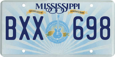 MS license plate BXX698