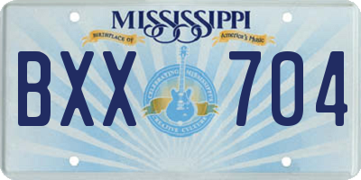 MS license plate BXX704