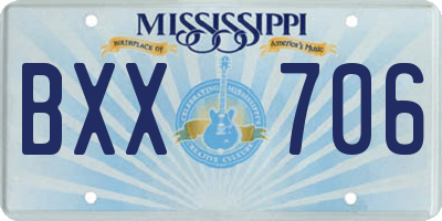 MS license plate BXX706