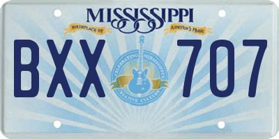 MS license plate BXX707