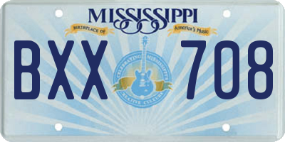MS license plate BXX708