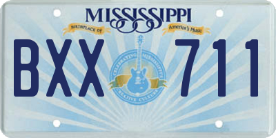 MS license plate BXX711
