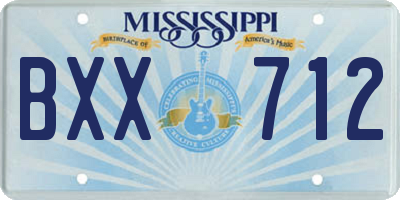 MS license plate BXX712