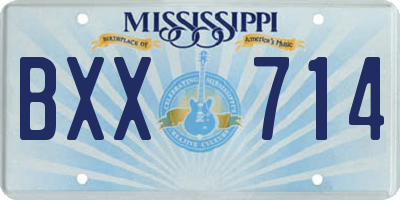 MS license plate BXX714