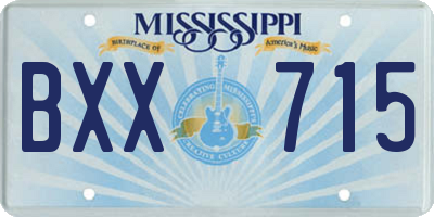 MS license plate BXX715