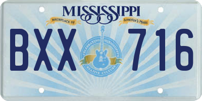 MS license plate BXX716