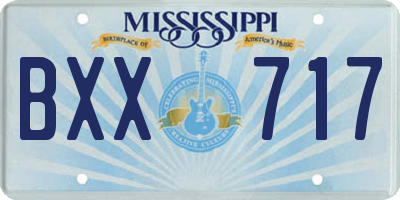 MS license plate BXX717