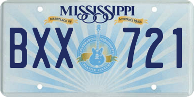 MS license plate BXX721