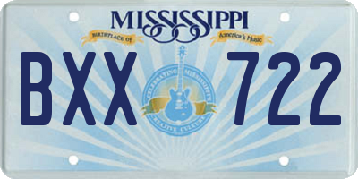 MS license plate BXX722