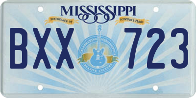 MS license plate BXX723