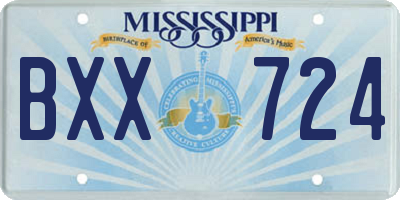 MS license plate BXX724