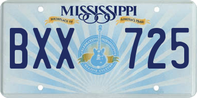 MS license plate BXX725