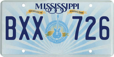 MS license plate BXX726
