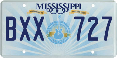 MS license plate BXX727