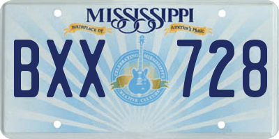 MS license plate BXX728