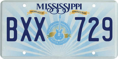 MS license plate BXX729