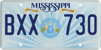 MS license plate BXX730