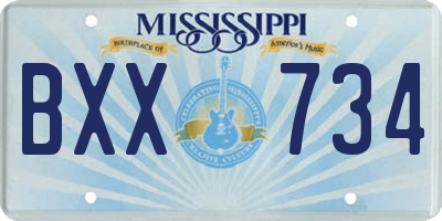 MS license plate BXX734