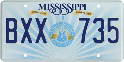 MS license plate BXX735