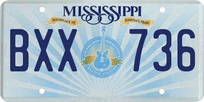 MS license plate BXX736