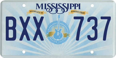 MS license plate BXX737