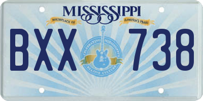 MS license plate BXX738