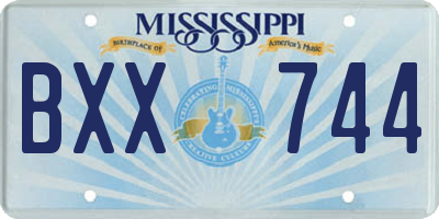MS license plate BXX744