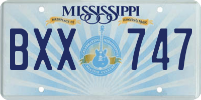 MS license plate BXX747