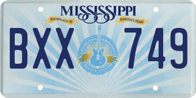 MS license plate BXX749